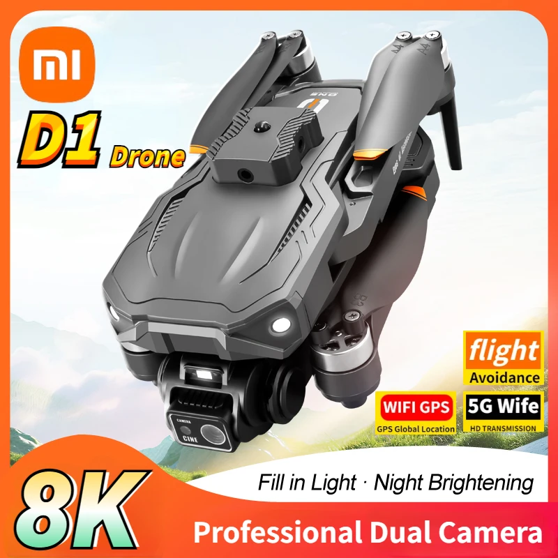 Xiaomi D1 Drone 8K Professinal HD Camera Wide Angle Optical Flow 360 °Obstacle Avoidance 5G WIFI Brushless Motor RC Quadcopter