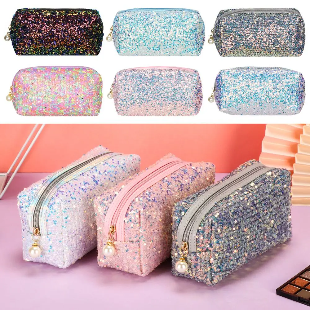 Fashion Glitter High-capacity Makeup Bag Mermaid Sequin Pen Bag Cosmetic Storage Bag Lazy Makeup Zipper Pouch Handbags