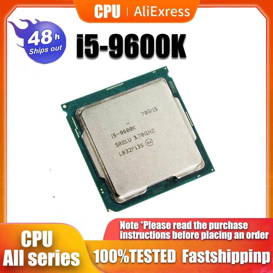 Used  Core i5-9600K i5 9600K 3.7 GHz Six-Core Six-Thread CPU Processor 9M 95W LGA 1151