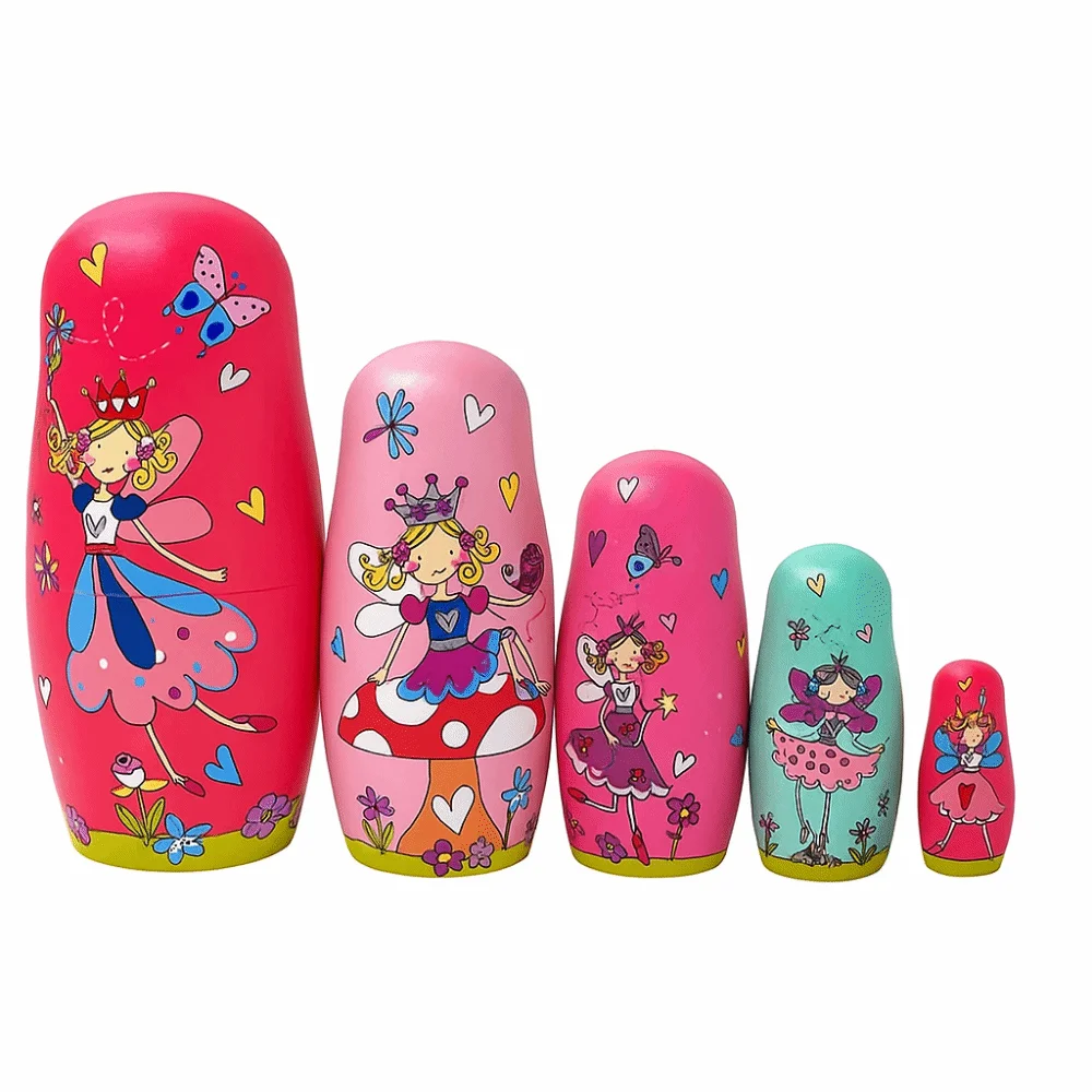 

Japanese Girl Animal Matryoshka Doll Egg Shape Owl Snowman Wooden Stacking Dolls Rabbits 5Pcs/Set Girls Russian Doll