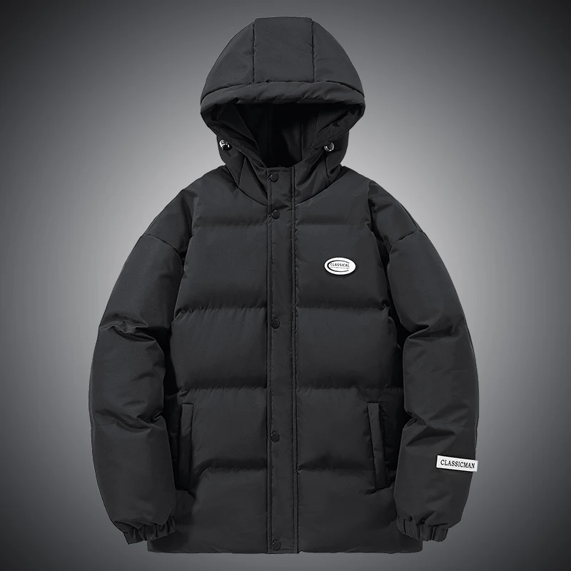 

Зимняя коллекция 2024: Утепленная хлопковая куртка свободного кроя в стиле колор-блок, модный брендовый свитер для пар, пальто из полиэфирного волокна