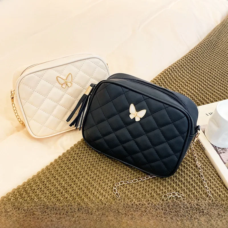 Casual export quilted embroidered shoulder crossbody women\'s bag 2022 versatile chain small square bag camera bag wholesale