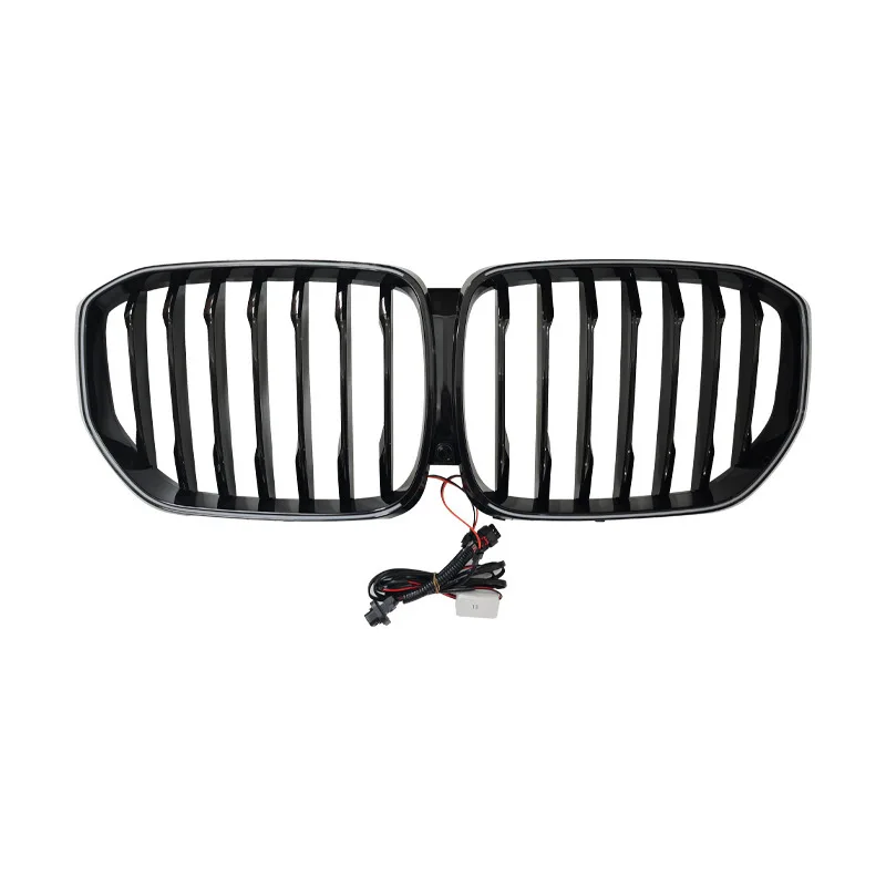

Front Kidney Grille Racing Grill for BMW X5 G05 2019-2022 Grille single-line bright black luminous with light Racing grille
