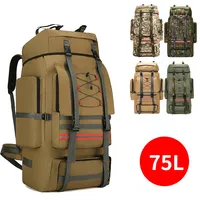 75L Large Capacity Tactical Camping Hiking Outdoor Shoulder Bag Hiking Sports Reflective Bag Men's and Women's Travel Bag