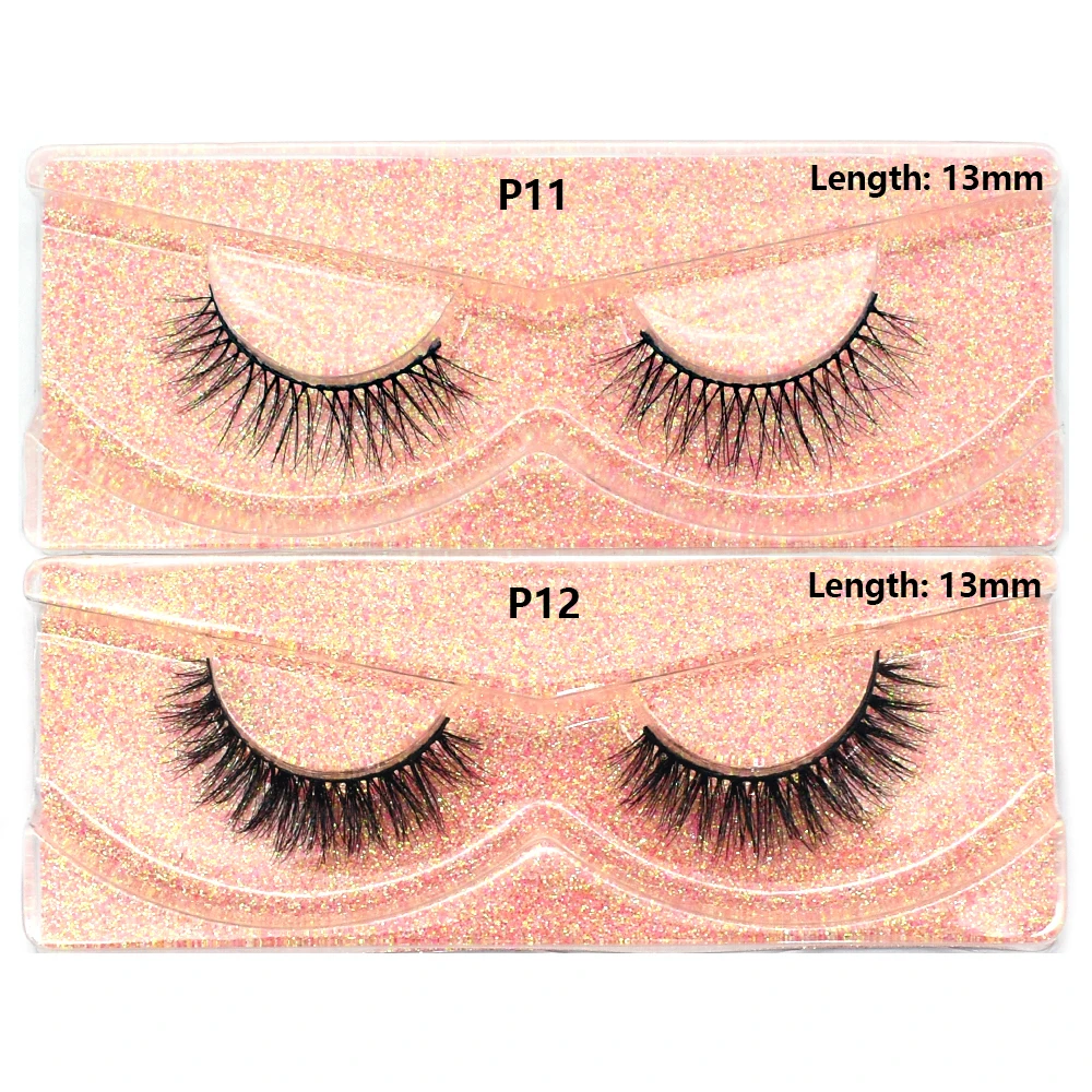 Real 3D Mink Eyelashes Fluffy Lightweight Eye Lashes Clusters Lashes Natural Wispy Short Fake Lashes Extension Soft Strip Lashes