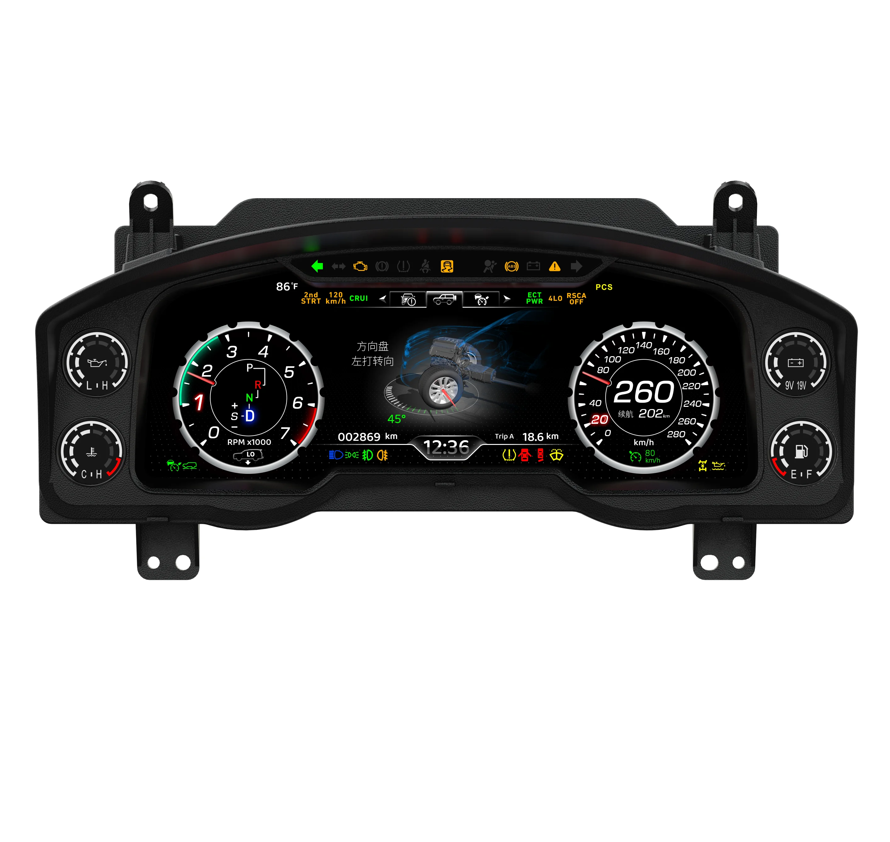 

12.3'' Digital LCD Instrument Dash Screen Cluster For Toyota Land Cruiser LC200 2008-2015 LCD Dashboard Instrument Display