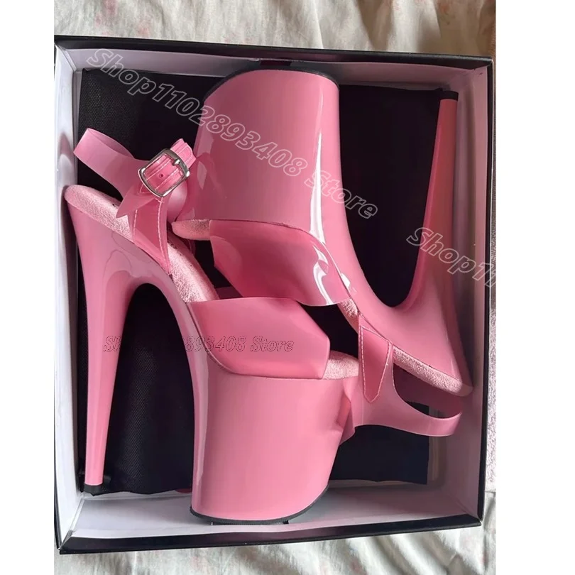 Pink Slip on 20CM Platform Slippers Thin High Heels Performance Casual for Women Pole Dance Sexy Slippers Zapatos Para Mujere