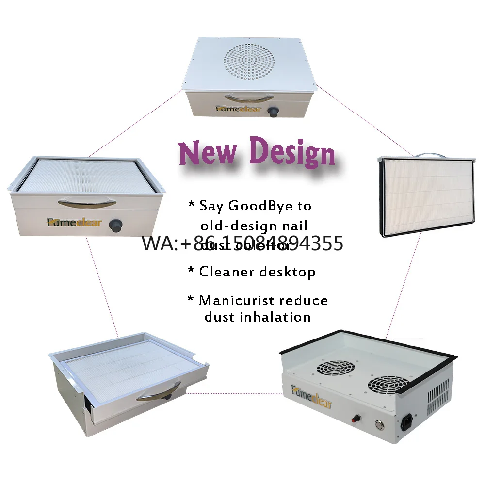 Extractor Profesional de Polvo para Mesa de Manicura, Aspiradora de 130w, Colector de Polvo para Uñas, Equipo para Salón de Uñas