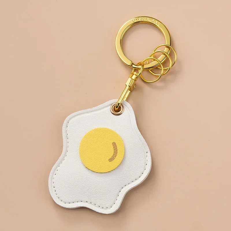 Student Campus Badge Card Holders with Keychain Kawaii Cartoon Fried Egg Planet Bus ID Card Protection Cover Couple Gift