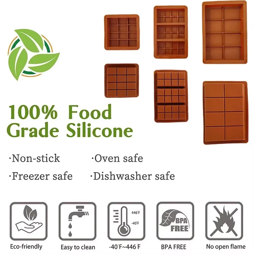 HOT NEW Chocolate Bar Mold Non-Stick Reusable Silicone Break Apart Chocolate Bar Mold for Dubai Chocolate Bar Pistachio Handmake