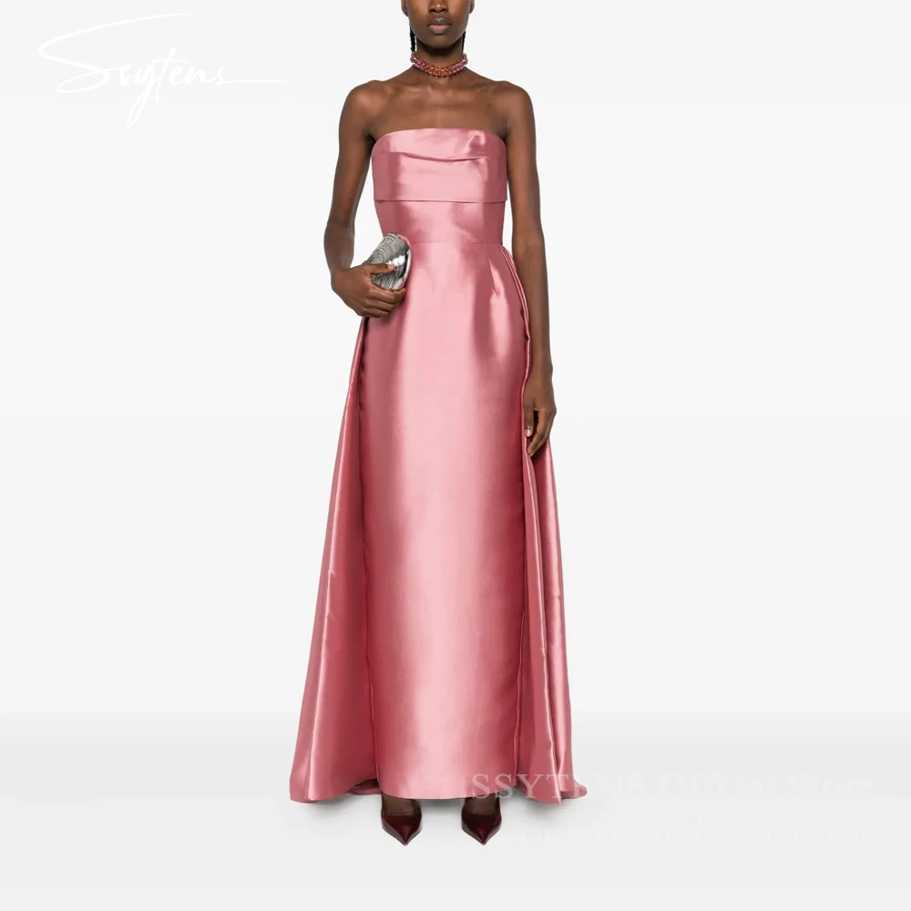 

SSYTENS Elegant Strapless Mermaid Evening Dresses Satin Prom Gowns Long Wedding Party Dresses Sexy Vestido De Noiva For Women