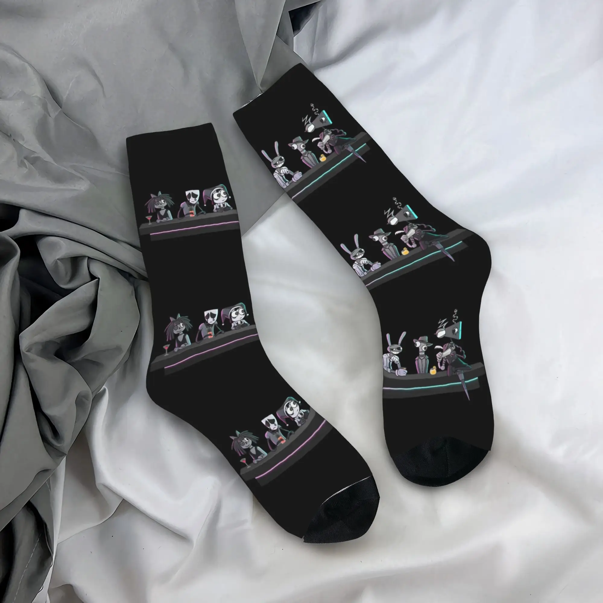 Winter Warm Harajuku Women Men Cartoon Digitals Circus Socks  Non-slip Crew Socks