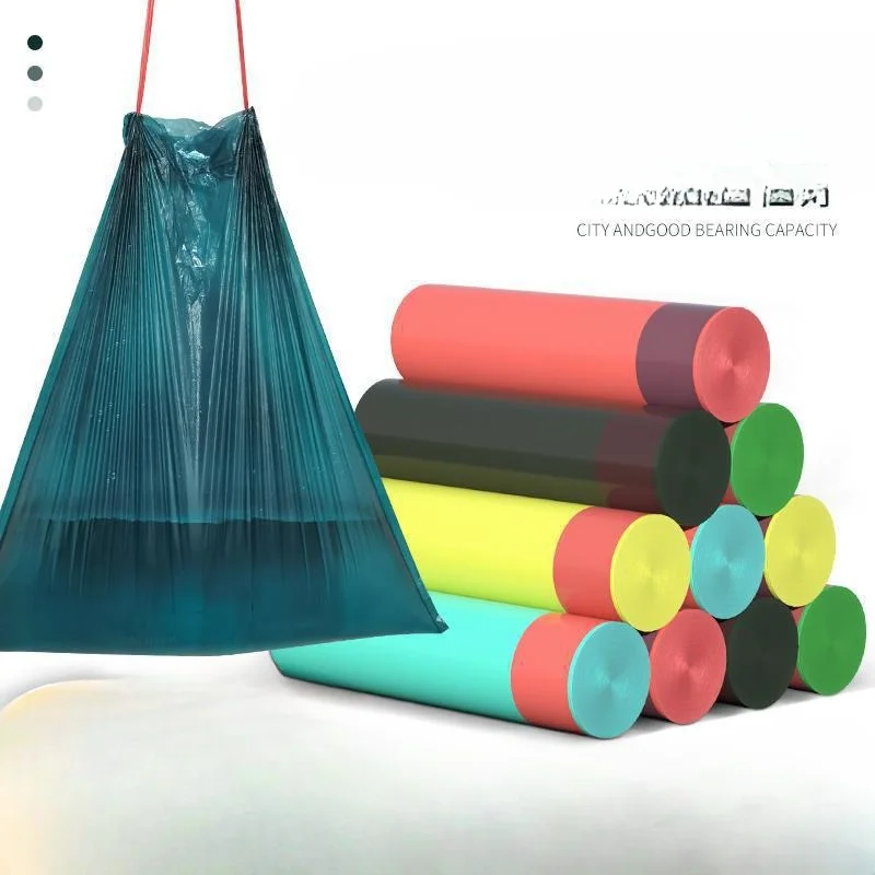 Household Thickened Large Portable Drawstring Garbage Bag Kitchen Guest Room Hotel Eco Rope Model