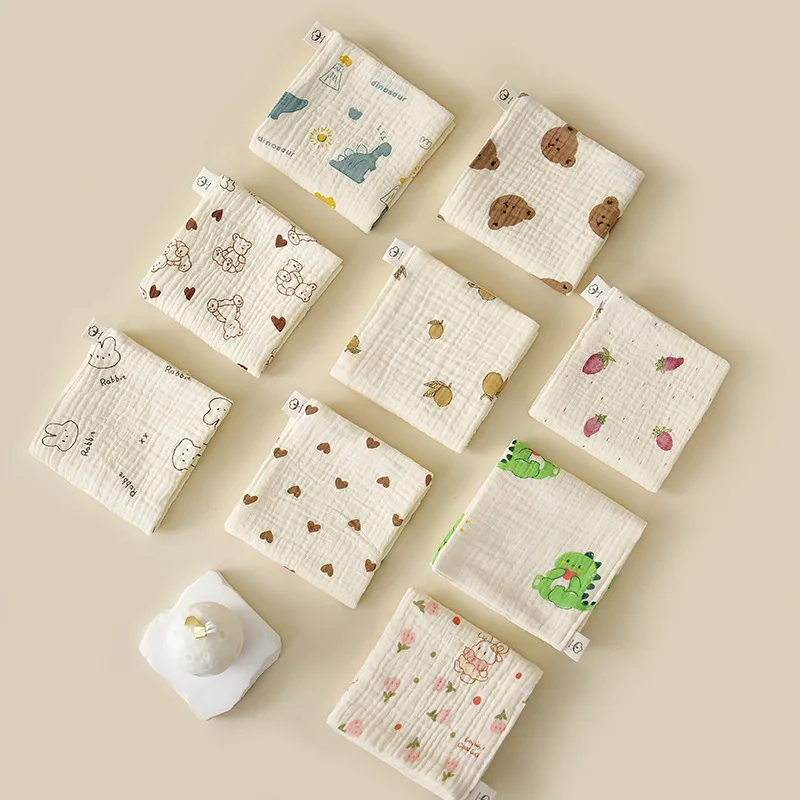 

New Baby Gauze Cotton Four Layer Small Handkerchief Face Towel Baby Children's Handkerchief Saliva Towel Gauze Handkerchief