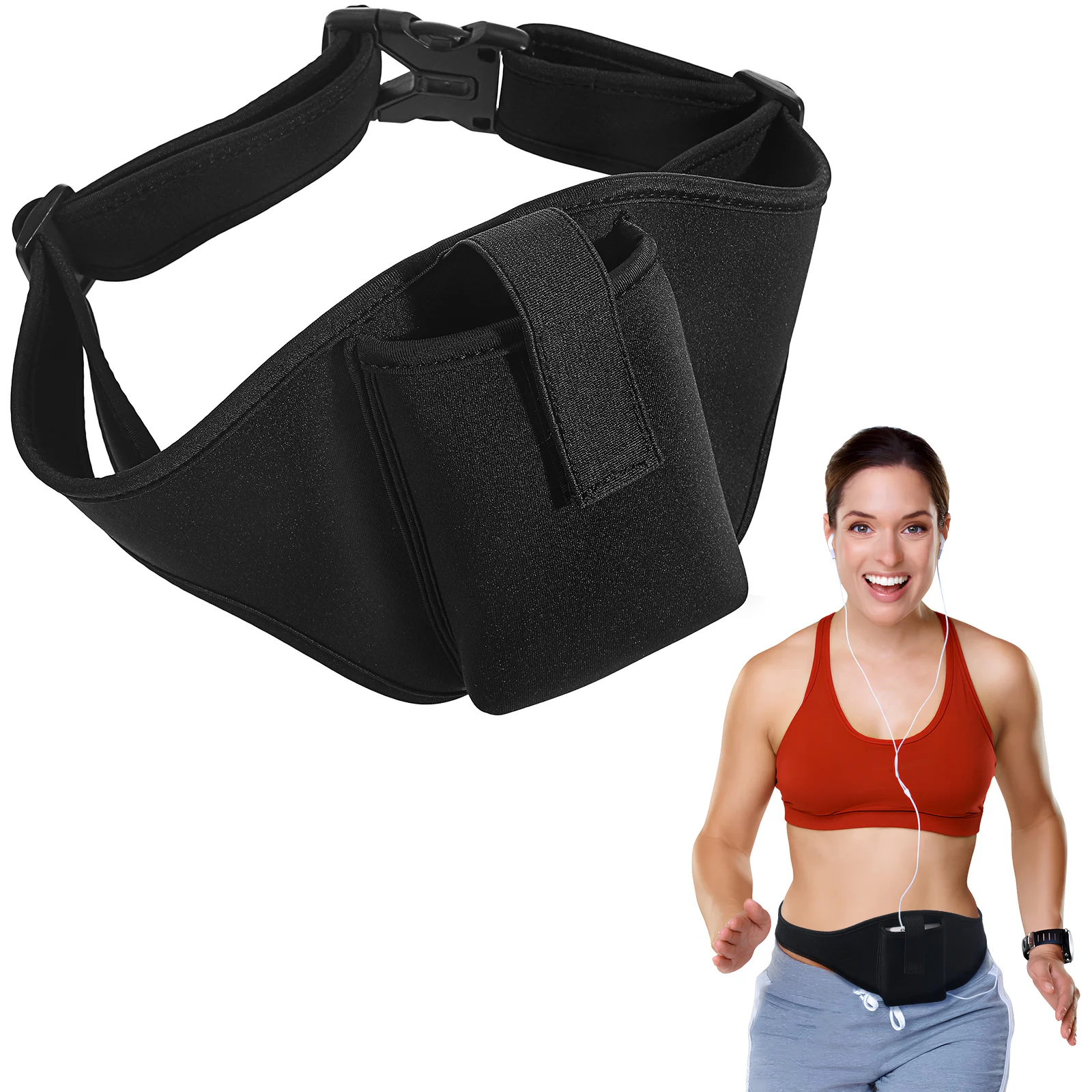 Cinturón de micrófono, riñonera de Fitness, bolsa portadora de micrófono ajustable, paquete de micrófono, cinturón para correr, riñonera, soporte de entrenamiento para correr