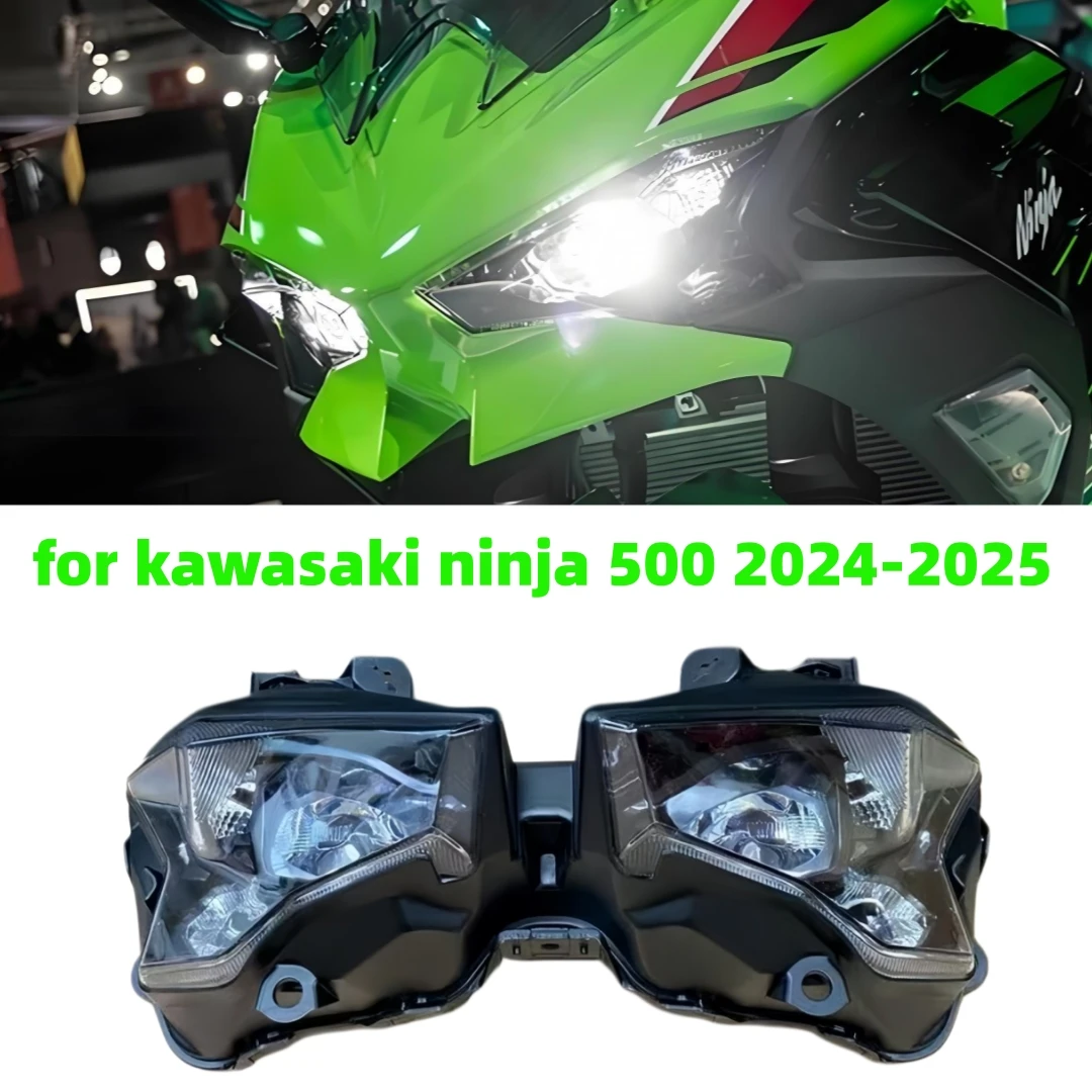 New High Quality Motorcycle LED Headlight with High/Low Beam DRL Lamp for Kawasaki Ninja500 2024 2025 LED Headlight Assembly