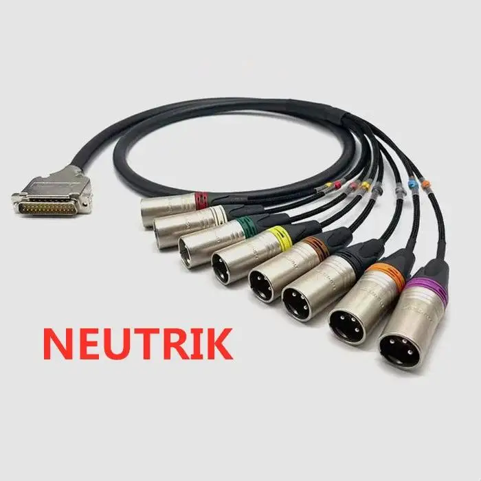 1 meter 06 DB25 to XLR Male Analog 8 Channels Balanced Audio Snake Cable for Studio Audio signal Interface