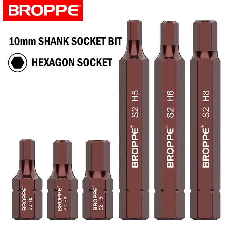 Chave de fenda hexagonal, haste magnética de 10mm h4/5/6/7/8/10/12 s2 aço 30mm 75mm comprimento chave allen ferramentas de chave de fenda