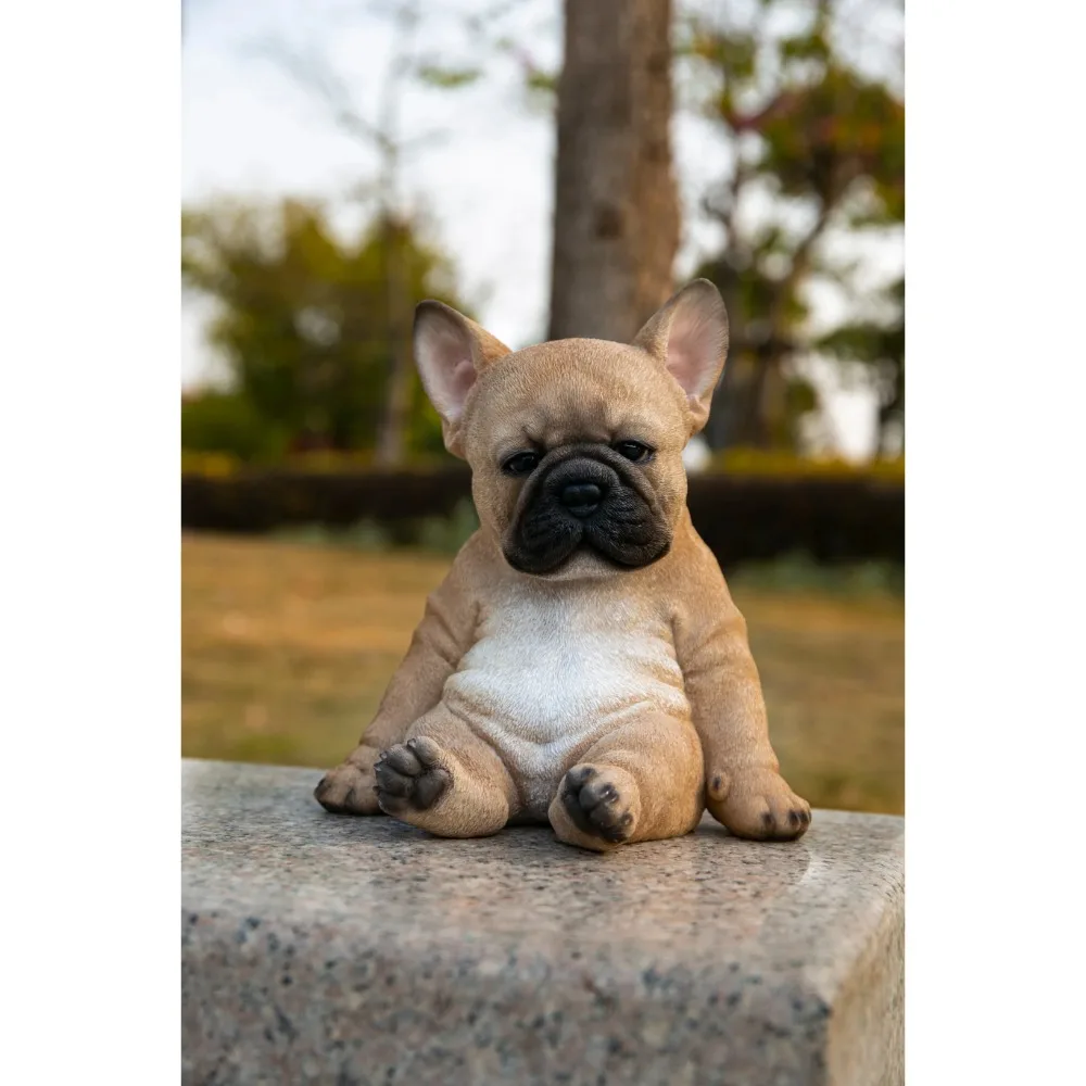 

Charming Cuddly Sitting Sleepy French Bulldog Puppy Statue, Home Decor