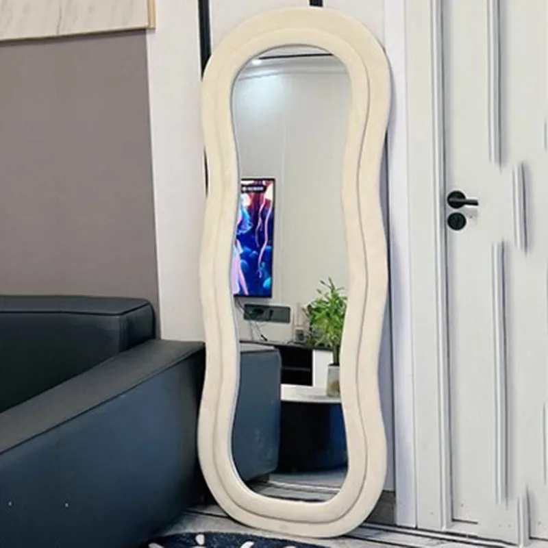 Real Funky White Mirror Quality Luxury Brand Large Long Mirror Nordic Standing Espejos Decorativos De Pared Home Decoration