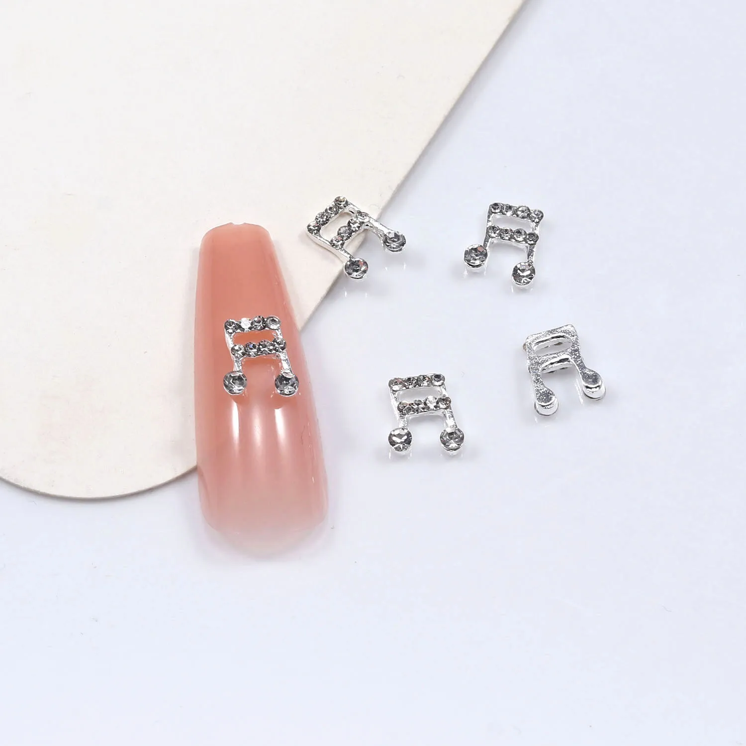 10Pcs Music Note Nail Charms Alloy Musical Symbol Press-On Nail Decor, Versatile Kawaii Manicure Accessories for Melodic Designs