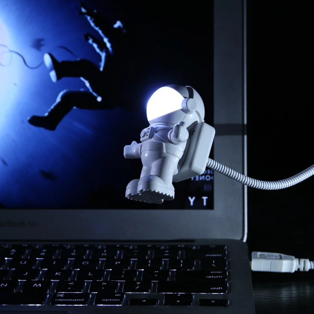 

USB Night Lamp LED Light Eye Protection Astronaut Style Bedside Lights Flexible USB Cord Study Sleep Mini Bed Lamp