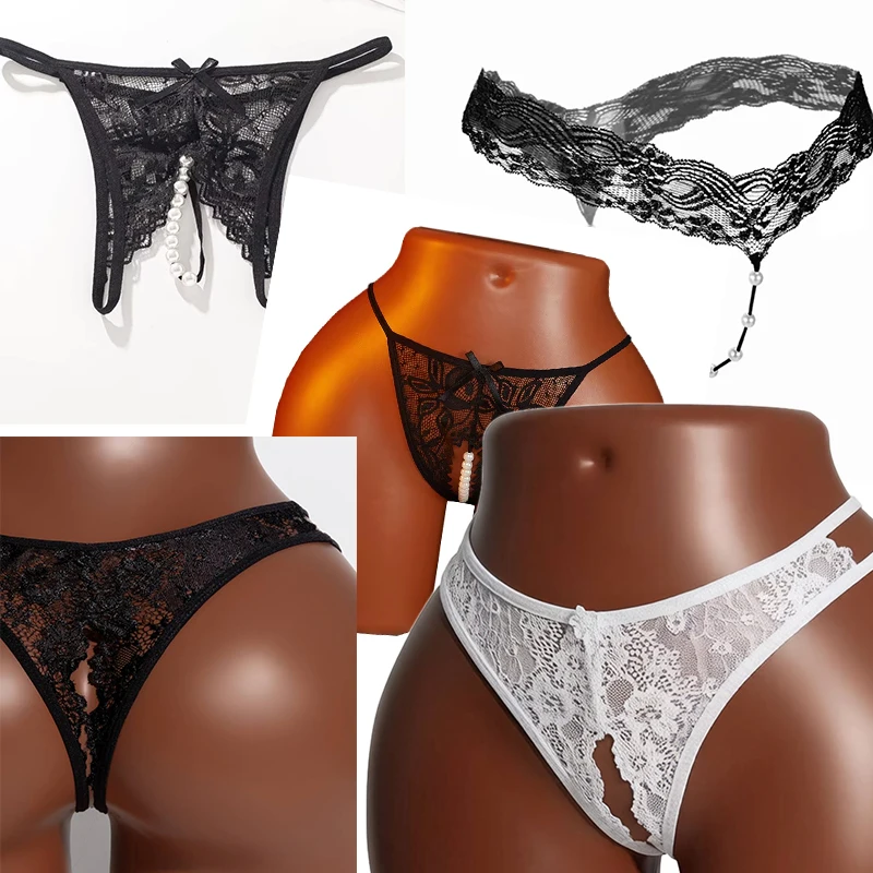 Intimates Sexy Panties For Women Low Rise Erotic Thong Open Hips Underwear Lace Can Be Inserted Into Briefs Crotchless Lingerie