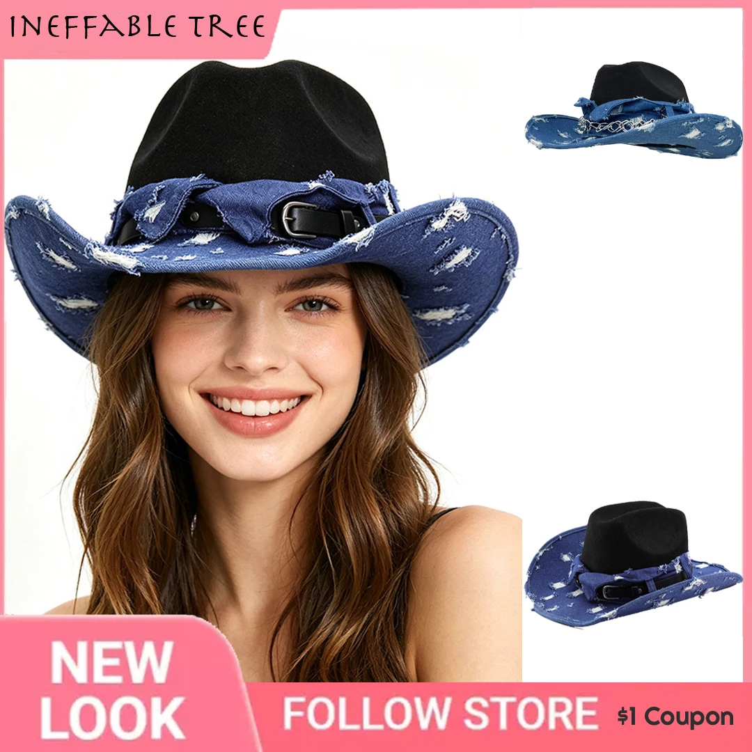 Y2K Y2K Vintage Western Cowboy Hat for Women Men Cowgirl Jazz Hat Suitable Daily Casual Wear Western Party Cowboy Cap Chapeau Femme - Aliexpress Deal