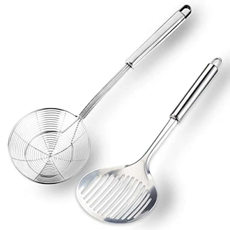 

Multi Kitchen Utensil Stainless Steel Cooking Skimmer Slotted Fish Turner Spatula Spoon Colander Drain Water Filter Spoon Ladle
