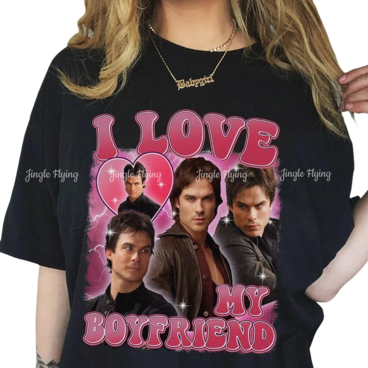 Damon Salvatore I Love My Boyfriend Shirt The Vampire Diaries Tshirt Vintage Bootlag Tee