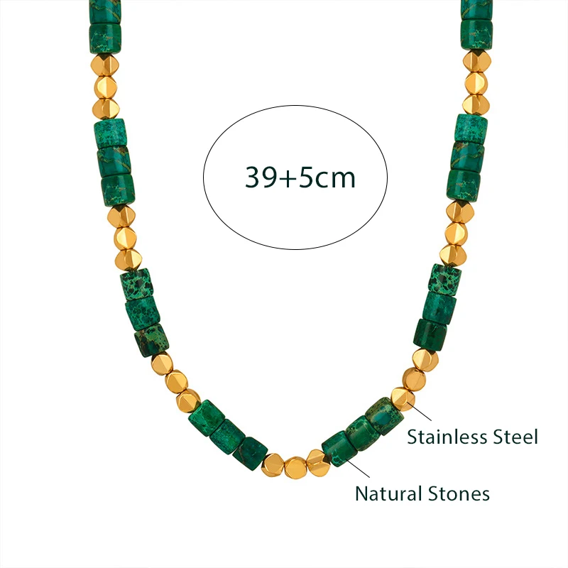 Frauen Halskette Unregelmäßige Kristall Natur Steine Edelstahl Bunte Kette Mode Charme Täglichen Schmuck Großhandel – Detail 1