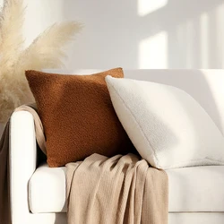 CANIRICA-Funda de cojín de piel suave para decoración del hogar, cubierta de almohada decorativa para sala de estar, decoración nórdica, 45x45cm
