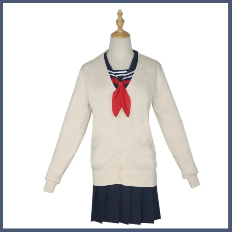 Anime My Hero Academia Cross My Body Himiko Toga Cosplay Costume Japanese JK School Uniform Wig Woman Sexy Sailor Suit 5ftu^ 5ft