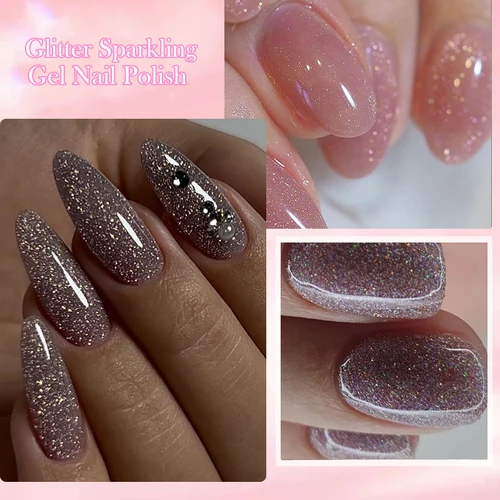 Imagen 2 del producto LILYCUTE-esmalte de uñas en Gel brillante, Color nude brillante, primavera, larga duración, para manicura, Base de uñas, capa superior, barniz en Gel