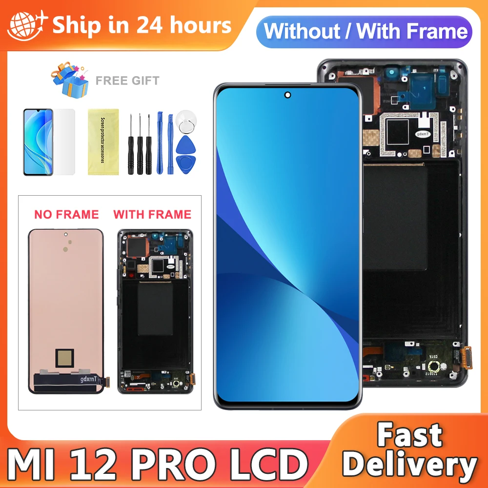 AMOLED For Xiaomi Mi 12 Pro LCD Display Touch Screen Digitizer Assembly mi12 pro Screen Replacement mi 12 pro Display Screen