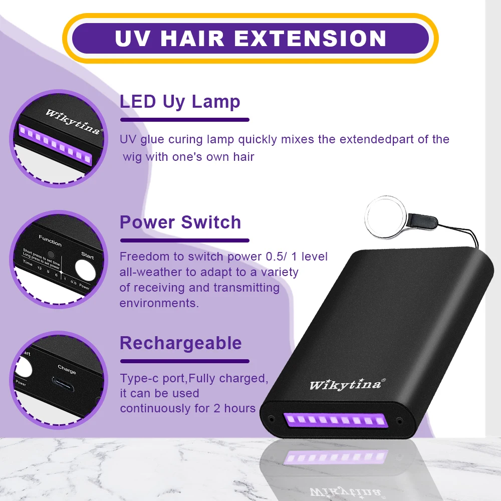 

V Light Hair Extensions Set with UV Glue Hair Tools Kit and Curing Lighter for Salon Quality Hair Extensions