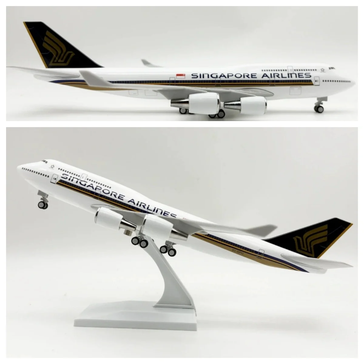 

1/240 Scale 30CM B747 Singapore Airlines Airplane Model With Landing Gear Resin Diecast Aircraft Model Toy plane Gift Display