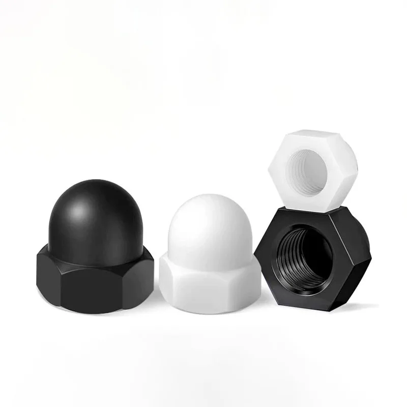 M3 M4 M5 M6 M8 M10 M12 M14 M16 M18 M20 White Black Nylon Plastic Hex Nuts Decorative Cover Semicircle Acorn Nut