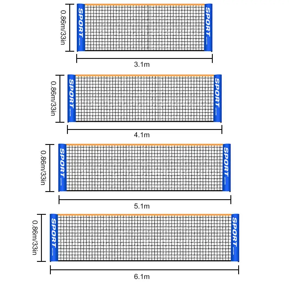 شبكة تنس كرة الريشة الاحترافية المحمولة القياسية (6 أمتار)