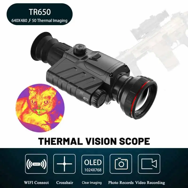 

GUIDE TR650 Thermal Imaging Scope 2.8X Optical 50mm Lens OTA Upgrade 2000m Hot Detection Rugged Hunting Thermal Imager Outdoor