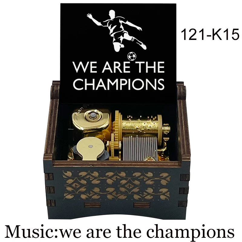 الذهبي الميكانيكية نحن بطل صندوق الموسيقى الرقمية اللون طباعة بوتيك الموسيقية هدية الأسرة عيد الميلاد مكتب الديكور #3