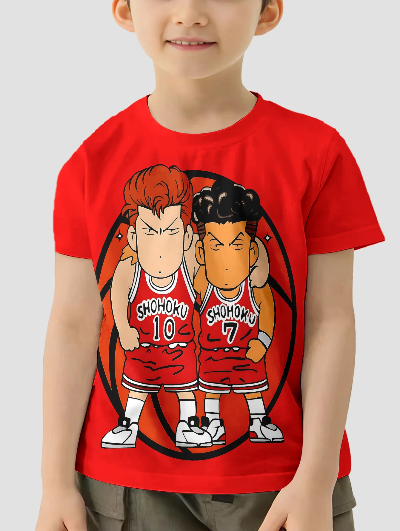 Baskball Dunk Shohoku Sakuragi Hanamichi Rukawa Clothing Boy Clothes T-shirt for a Boy Child Tee Shirt Kids Summer Clothes Tops