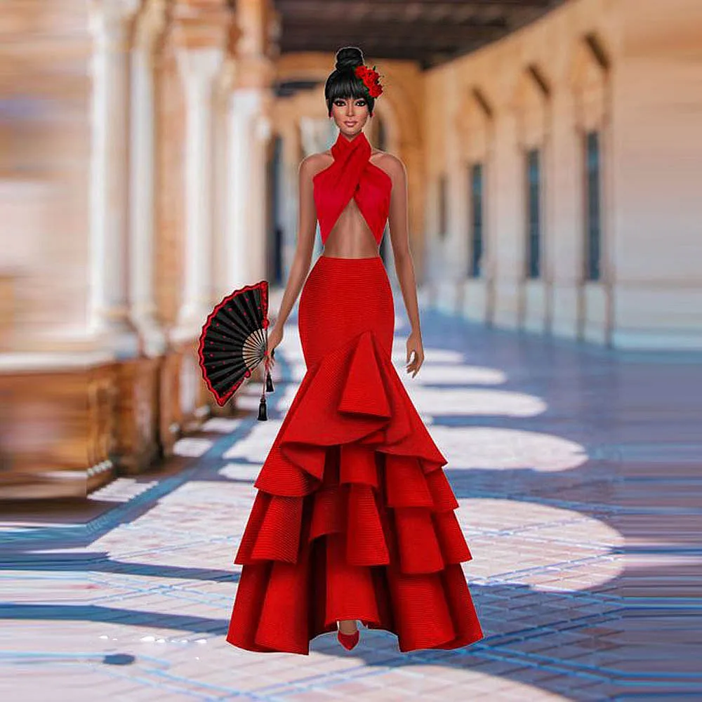 Czerwone falbany spódnice damskie bez góry zamek błyskawiczny w talii wysokiej talii kobiety Saias Lady formalna spódnicaupe femme faldas na boże narodzenie