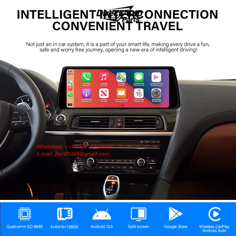 6 Series F06 12.3 Inch Android Touch Screen GPS Navigation WIFI Carplay Android Auto Audio Stereo Car Dvd Player