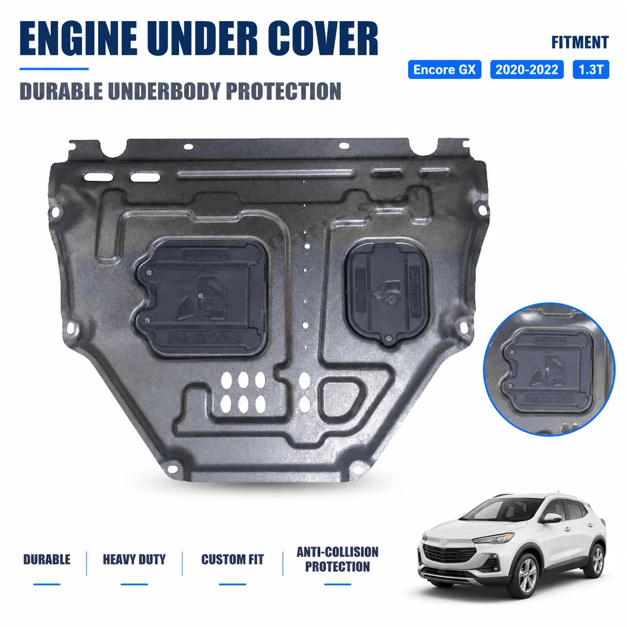 Custom Fit Engine Skid Plate For Buick Encore GX 2020-2022 1.3T Heavy Duty Underbody Protection Anti Collision Design