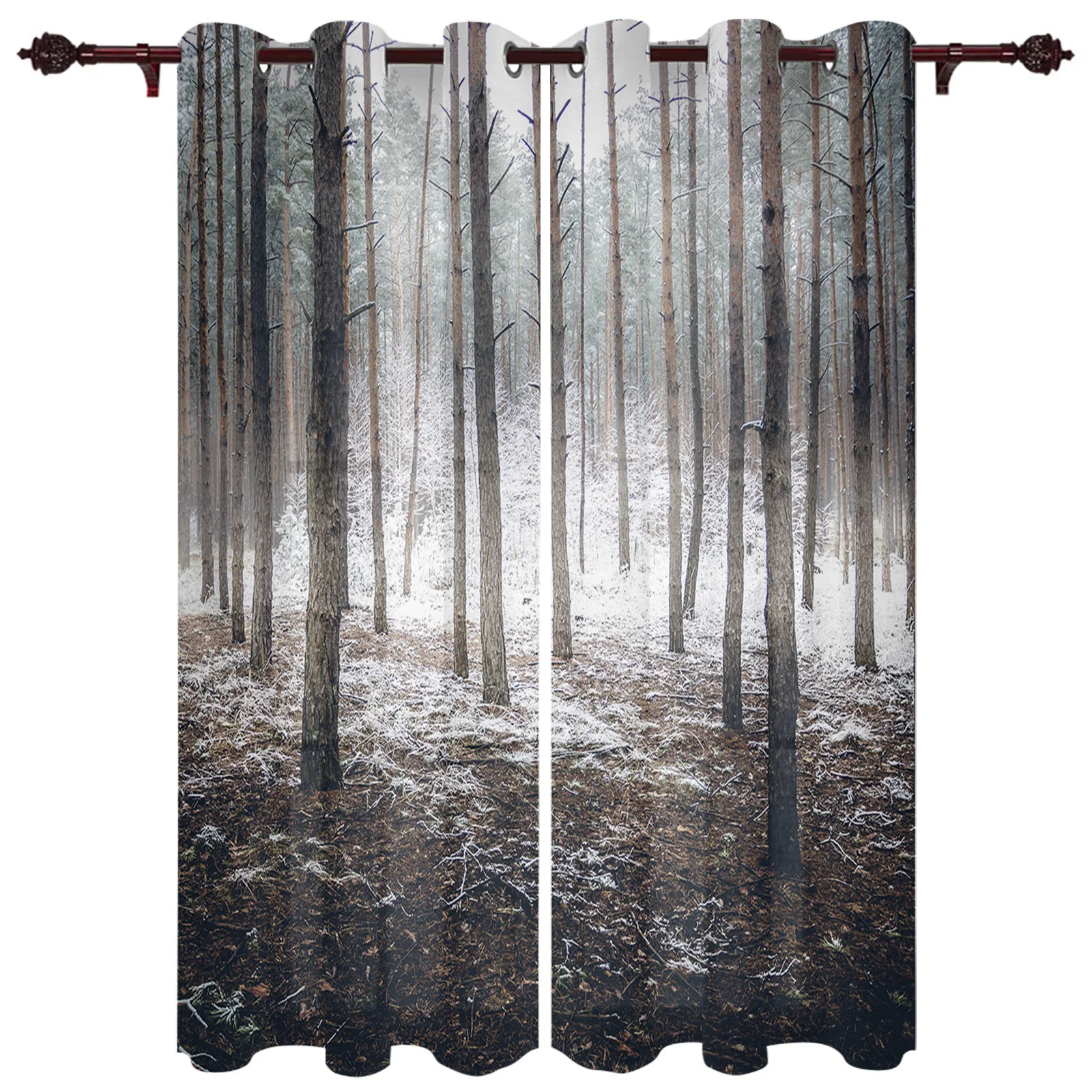 

Forest Spooky Jungle Snow Tree Branch Curtains for Kid Bedroom Modern Kitchen Hotel Window Curtain Office Decor Printed Drapes