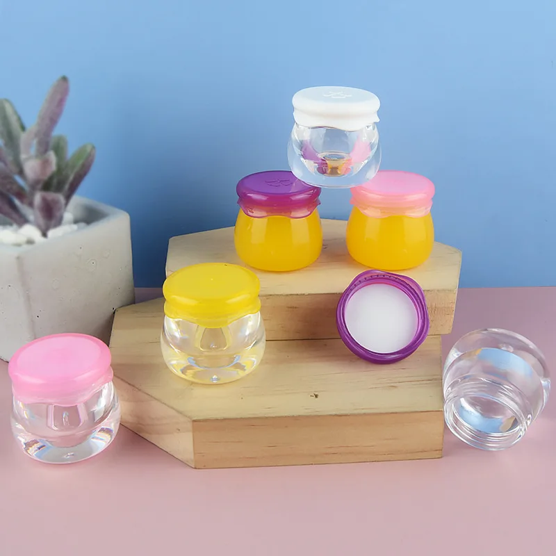 60pcs 10g Acrylic Jam Series Empty Cosmetic Facil Cream Jar Portable Refillable DIY Travel Makeup Tool Container Bottles