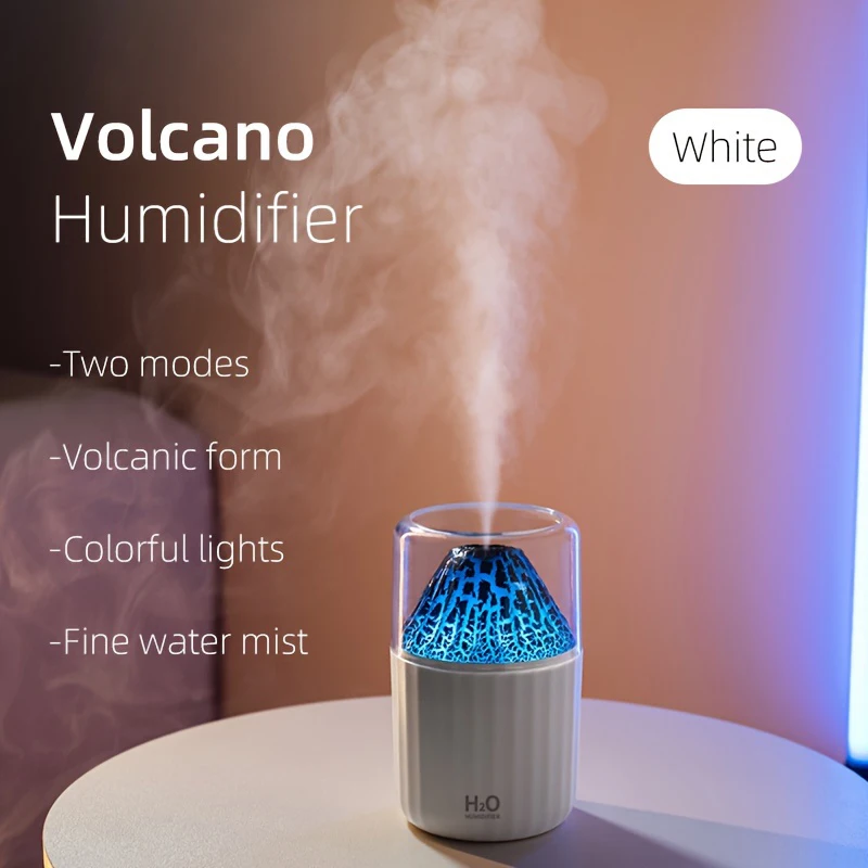 Volcano Humidifier Colorful Atmosphere Light Aromatherapy Machine Desktop Flame Humidifier For Home Dormitory Office Bedroom