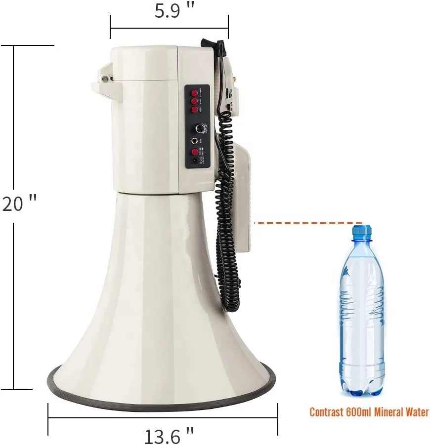 Megafono per auto usb ricaricabile con maniglia altoparlante megafono di grande potenza da 70W