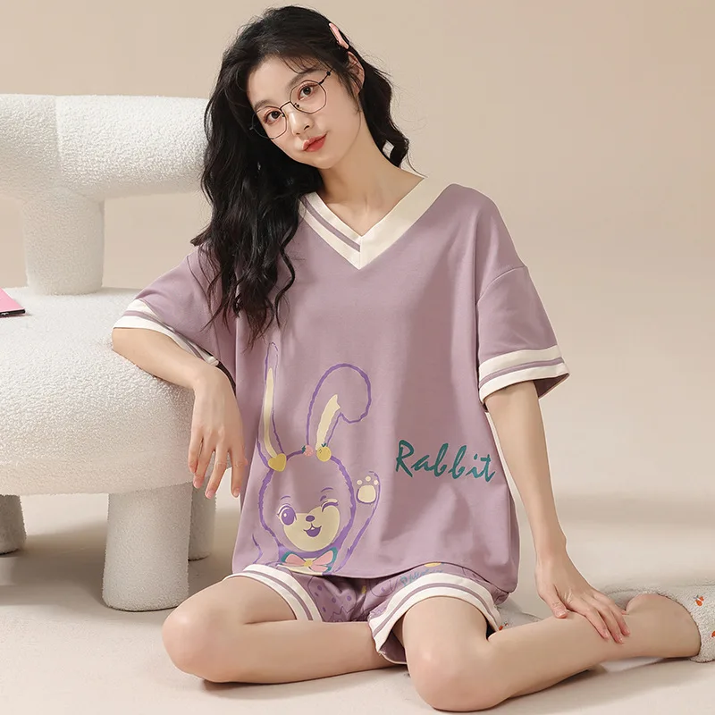 Summer Nightwear Girls Sleepwear Young Women Pajama Sets Pyjamas Femme Suits Loungewear Pijama Mujer Homewear